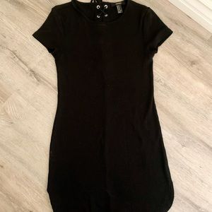 Forever 21 black knit crisscross back dress M